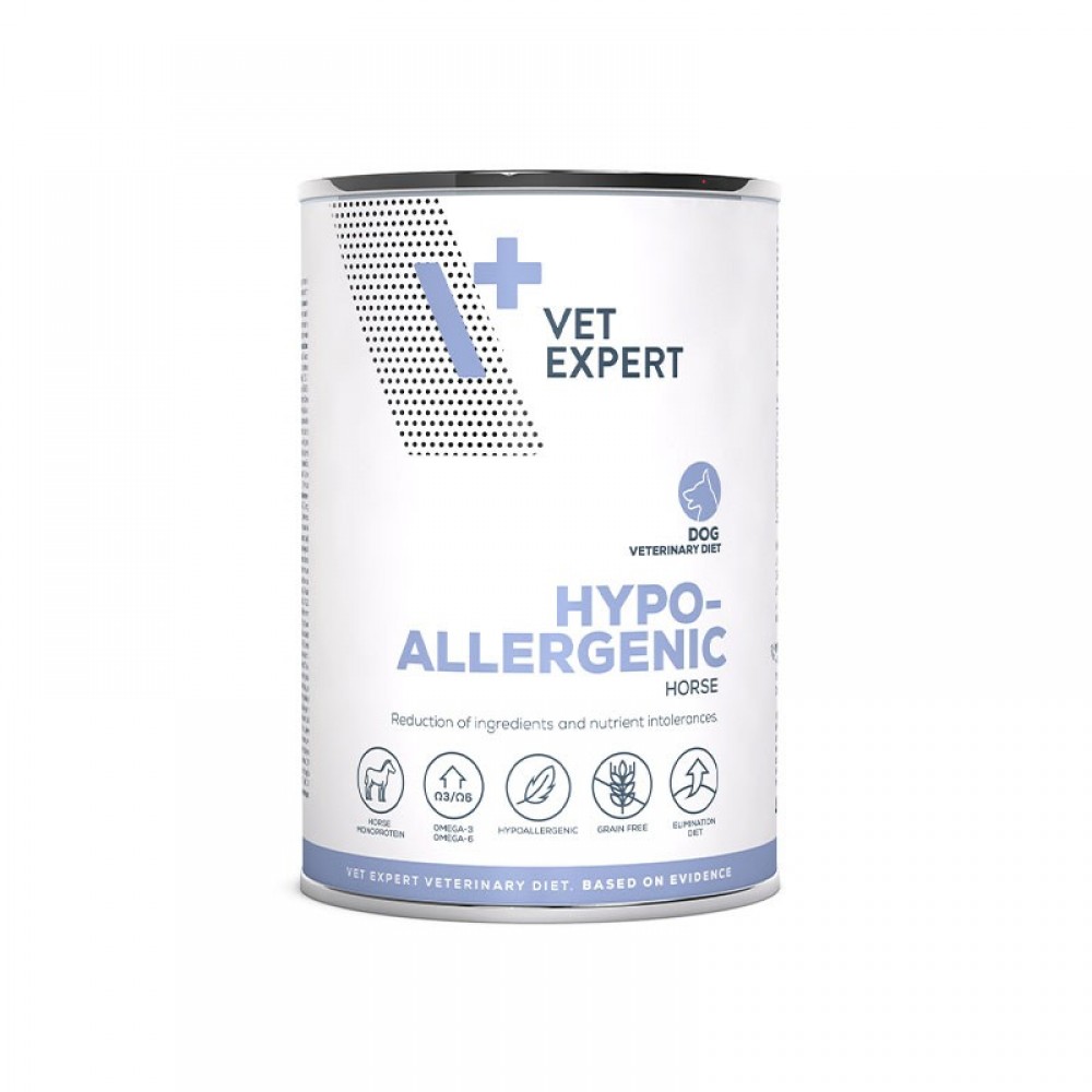 4T Dieta umeda Hypoallergenic DOG, Horse, 400Gr