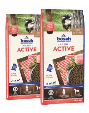 BOSCH Active Hrana uscata pentru caini adulti activi, cu carne de pasare 30 kg (2 x 15 kg)