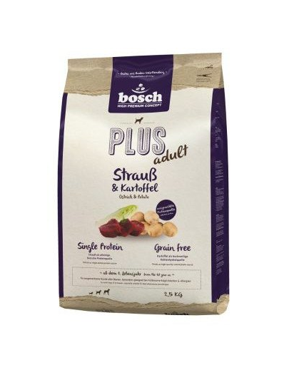 BOSCH Plus Hrana uscata cu strut & cartofi pentru cainii junior cu intolerante alimentare 12.5 kg