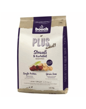 BOSCH Plus Hrana uscata cu strut & cartofi pentru cainii junior cu intolerante alimentare 25 kg (2 x 12,5 kg)
