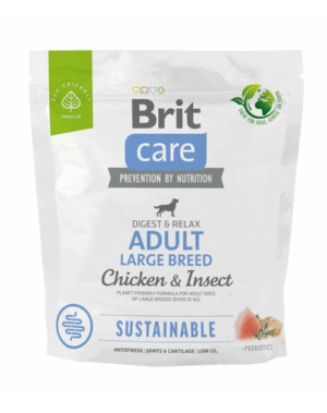 BRIT Care Dog Sustainable Adult Large Breed Chicken & Insect hrana caini talie mare 1 kg pui si insecte