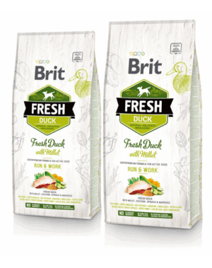 BRIT Fresh Active Run&Work hrana uscata caini adulti activi, rata si mei 24 kg (2 x 12 kg)