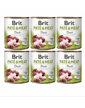 BRIT Pate&Meat Duck 6×800 g pate cu rata, pentru caini