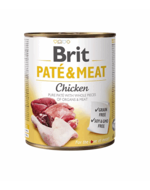BRIT Pate&Meat chicken 800 g Hrana pentru caini adulti, pateu cu pui