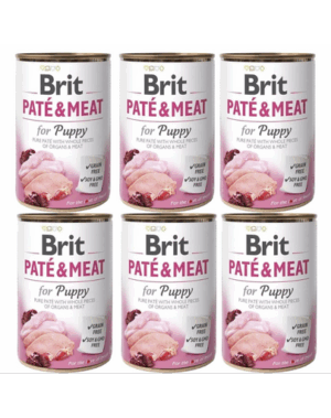 BRIT Pate&Meat puppy 6×400 g pate hrana catelusi, pasare