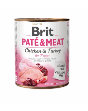 BRIT Pate&Meat puppy 800 g Hrana umeda pentru catei, pateu cu pasare