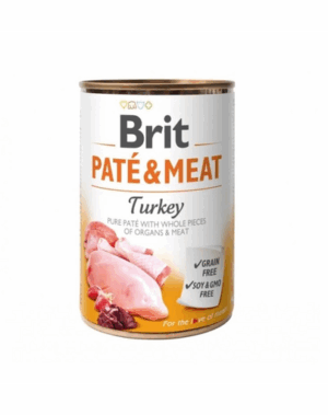 BRIT Pate&Meat turkey 400 g Hrana pentru caini adulti, cu curcan