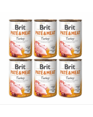 BRIT Pate&Meat turkey 6×400 g pate curcan, hrana caine