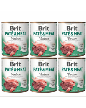 BRIT Pate&Meat venison 6 x 800 g Conserva pentru caine, cu vanat