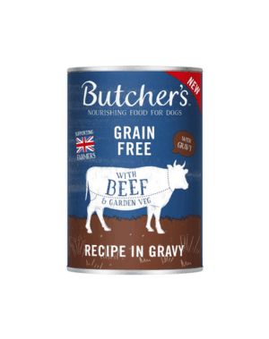 BUTCHER’S Original Recipe in Gravy hrana umeda caini, bucati de vita in sos, conserva 400g