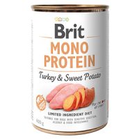 Brit Mono Protein Turkey and Sweet Potato, Pachet 4 X 400 g