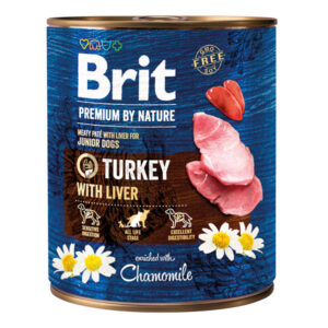 Brit Premium by Nature Conservă pentru câini Junior, Curcan cu ficat 800g