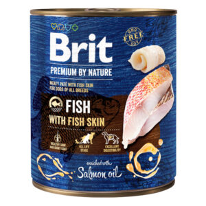 Brit Premium by Nature Conservă pentru câini, Peşte cu piele, 800g 800g