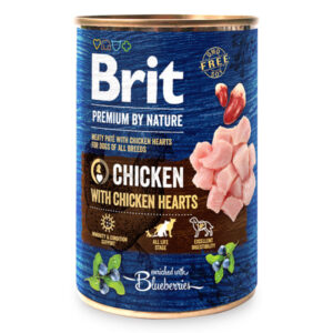Brit Premium by Nature Conservă pentru câini, Pui cu inimi 400g