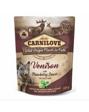 CARNILOVE hrana umeda pentru caini cu vanat si frunze de capsuni 300g
