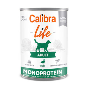 Hrana umeda Calibra Life Adult Dog, orez cu rață, 400 g