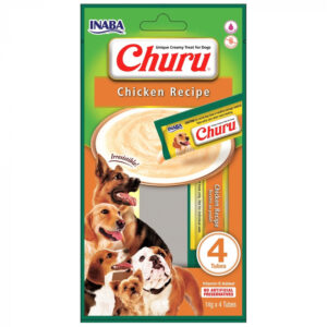 Churu, Recompense Cremoase pentru caini cu Pui, 4x14g