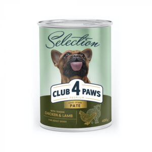 Club 4 Paws Premium Hrana umeda caini adulti – Pate cu pui si miel , 6×400 g