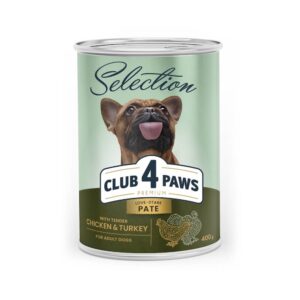 Club 4 Paws Selection Adult – Pate cu pui si curcan – 400g