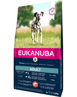 EUKANUBA Dry Base Adult Large Breeds Salmon & Barley hrana uscata caini adulti talie mare, somon si orz 2.5 kg