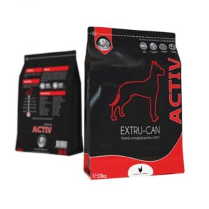 EXTRU-CAN Activ, Pui, hrană uscată câini, activitate intensă, 10kg 10kg