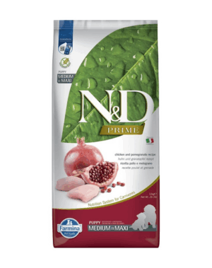FARMINA N&D Prime Puppy Medium/Maxi Hrana uscata catei, cu pui si rodie 12 kg