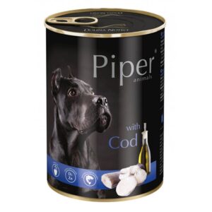 Hrana umeda Piper Adult, cod, conserva 400g