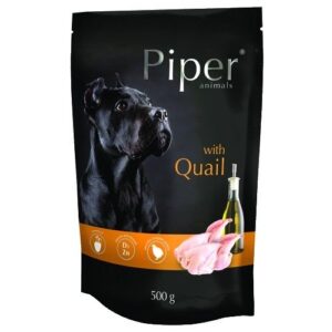 Hrana umeda Piper Animals, prepelita, plic, Pachet 8 X 500 g