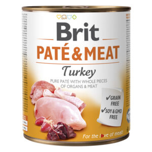 Hrana umeda pentru caini Brit Pate & Meat, Curcan, 800g 800g