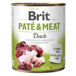 Hrana umeda pentru caini Brit Pate & Meat, Rata, 800g 800g