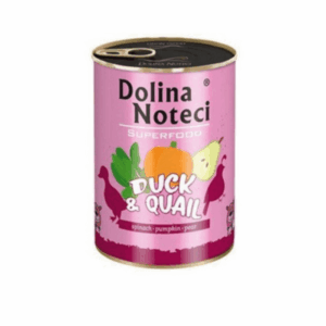 Hrana umeda pentru caini Dolina Noteci Superfood Rata/Prepelita 400 gr