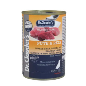 Hrana umeda pentru caini, Dr. Clauder`s Dog Selected MEAT – CURCAN SI OREZ 400g 400g