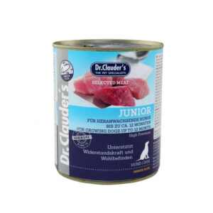 Hrana umeda pentru caini, Dr. Clauder`s Dog Selected MEAT – JUNIOR 800g