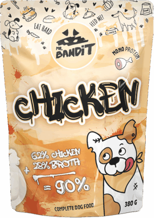 Hrană umedă pentru câini Mr. Bandit MonoProtein, pui in sos,380g