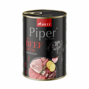 Hrana umeda pentru caini PIPER DOG, ficat de vita si cartof, 400g