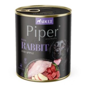 Hrana umeda pentru caini PIPER DOG, iepure si mar 800g