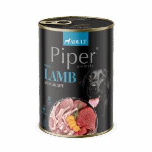Hrana umeda pentru caini PIPER DOG, miel si morcov 400g