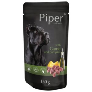 Hrana umeda pentru caini Piper Adult, Vanat si Dovleac 500g