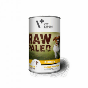 Hrana umeda pentru caini, RAW PALEO Puppy, carne de curcan, 800 g