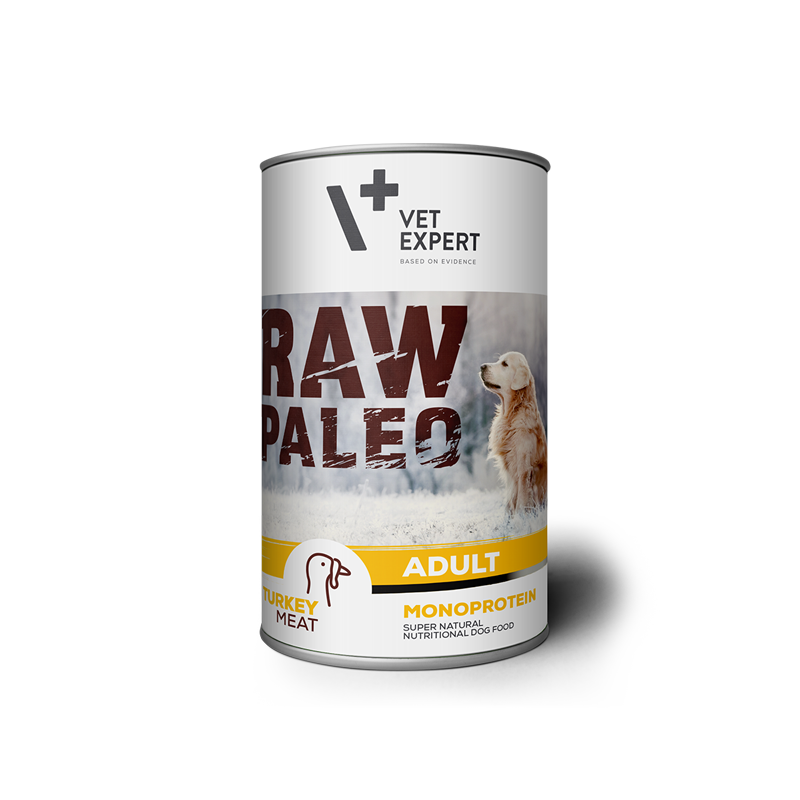 Hrana umeda pentru caini, RAW PALEO, adult, carne de curcan, 800 g