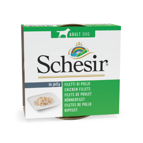 Hrana umeda pentru caini Schesir Adult cu pui file 150 g