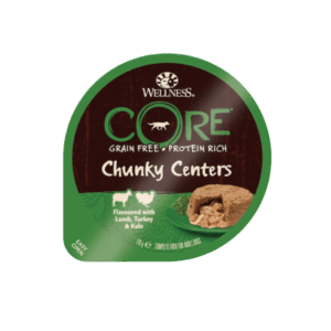 Hrana umeda pentru caini Wellness Core Chunky cu miel curcan si varza kale 170 g