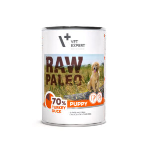 Hrana umeda pentru caini, puppy, RAW PALEO, carne de curcan si rata, 400 g