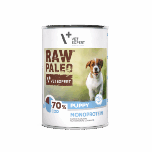 Hrana umeda pentru caini, puppy, RAW PALEO, cod, 400 g