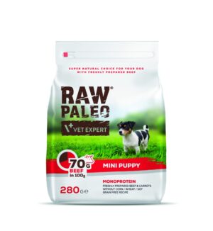 Hrana uscata, RAW PALEO VITA, puppy, rase mici, 280g