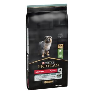 Hrana uscata pentru caini Pro Plan Medium Puppy, Sensitive Digestion, Miel, 12kg 12kg
