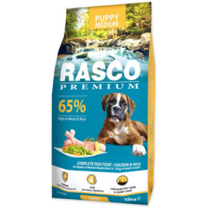 Hrana uscata pentru caini Rasco Premium Puppy Medium, cu Pui ?i Orez 15 kg