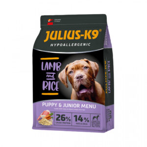 Julius K9 Puppy – Hrana uscata premium, hipoalergenica – Miel si Orez – 3kg