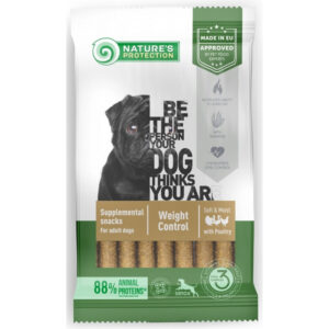 Nature’s Protection Snack Weight Control, pui, recompense pentru caini adulti, 110 g