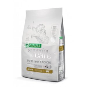 Nature’s Protection Superior Care White Dogs, miel, hrana uscata pentru caini adulti de talie mica cu blana alba, 1.5 kg